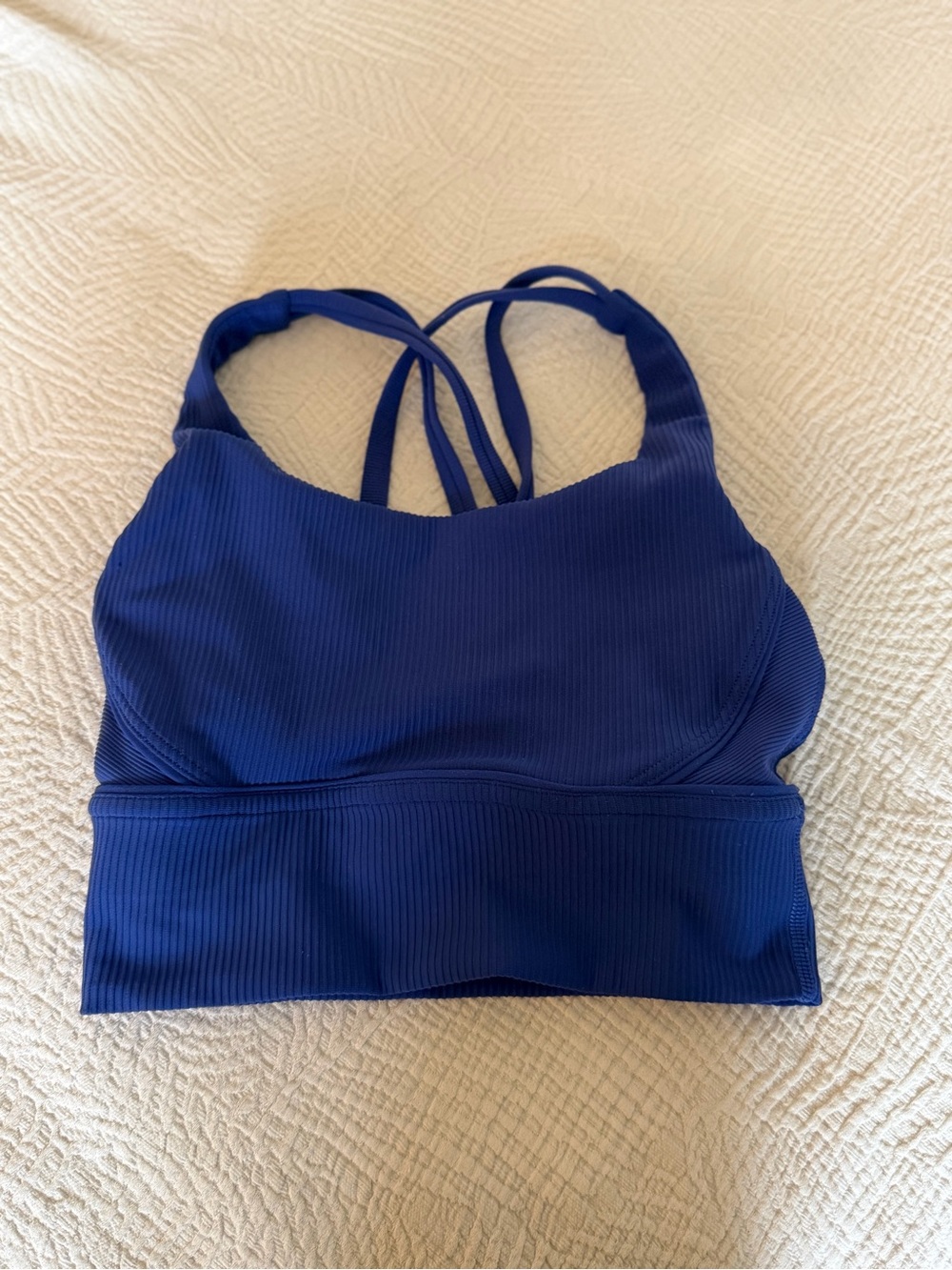 lululemon athletica Ribbed Strappy Sports Bra — Royal Blue